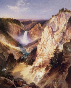 Tomás Morán Painting - Grandes Cataratas de Yellowstone Escuela de las Montañas Rocosas Thomas Moran